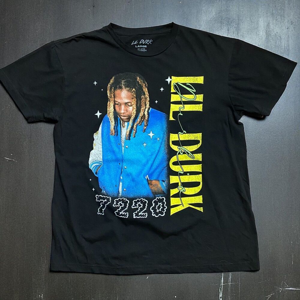 Lil Durk Official Merchandise 7220 Rapper Rap T-Shirt Black Men's Size Large